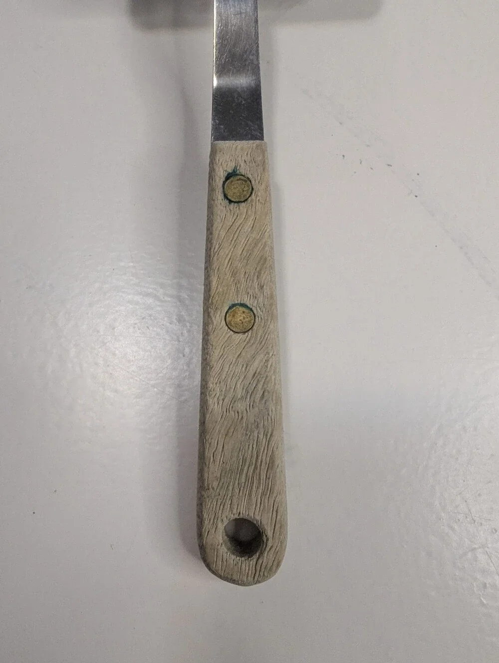 Robinson Stainless Steel Short Slotted Spatula Turner Wooden Handle Vintage
